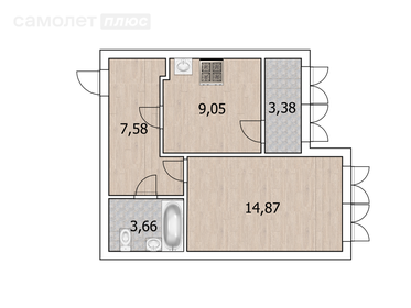 Квартира 36,8 м², 1-комнатная - изображение 1