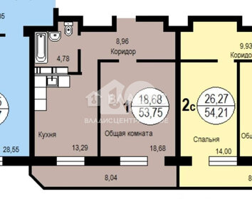 54 м², 1-комнатная квартира 5 910 000 ₽ - изображение 81