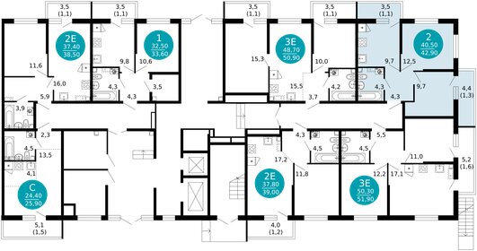 50,1 м², 2-комнатная квартира 12 750 000 ₽ - изображение 138