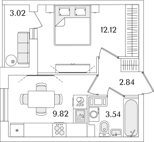 29 м², 1-комнатная квартира 4 200 000 ₽ - изображение 90