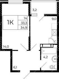 34,9 м², 1-комнатная квартира 4 275 250 ₽ - изображение 15