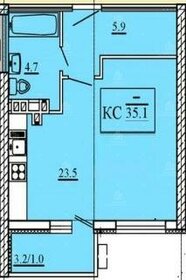 Квартира 35,1 м², студия - изображение 1