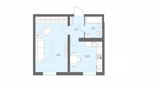 Квартира 38,4 м², 1-комнатная - изображение 1