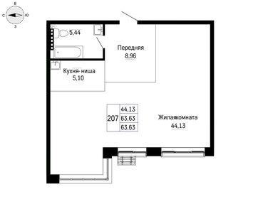 16,7 м², 1-комнатная квартира 3 400 000 ₽ - изображение 69