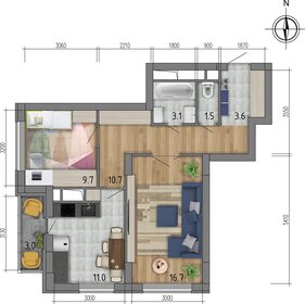 Квартира 58,2 м², 2-комнатная - изображение 1