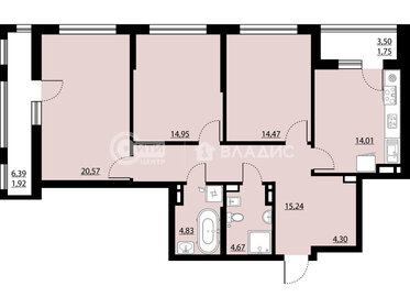 95,7 м², 3-комнатная квартира 11 800 000 ₽ - изображение 87