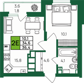 36,5 м², 1-комнатная квартира 4 274 210 ₽ - изображение 36