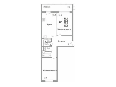 56,7 м², 2-комнатная квартира 8 377 425 ₽ - изображение 47