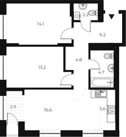 Квартира 68,3 м², 2-комнатная - изображение 1