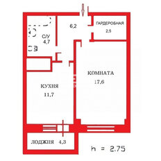 Квартира 43 м², 1-комнатная - изображение 1