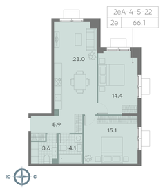 69,5 м², 2-комнатная квартира 21 908 624 ₽ - изображение 25