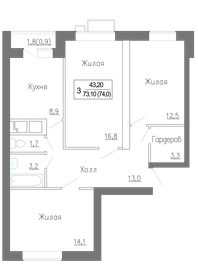 91,1 м², 4-комнатная квартира 13 000 000 ₽ - изображение 14