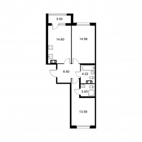 Квартира 58,5 м², 2-комнатная - изображение 1