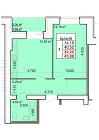 42,2 м², 1-комнатная квартира 4 139 520 ₽ - изображение 12