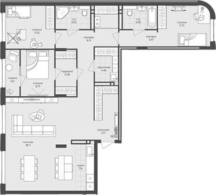 Квартира 120 м², 4-комнатная - изображение 1