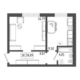 36,6 м², 1-комнатная квартира 3 800 000 ₽ - изображение 44