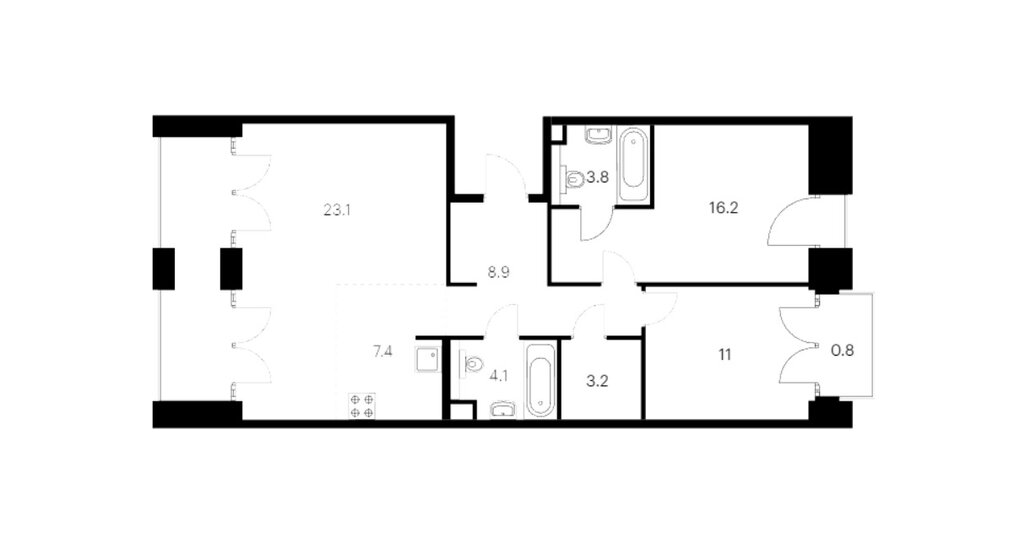 80,6 м², 2-комнатная квартира 10 550 000 ₽ - изображение 1