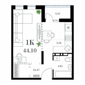 41,9 м², 1-комнатная квартира 8 790 600 ₽ - изображение 38
