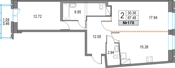 67,2 м², 2-комнатная квартира 16 708 833 ₽ - изображение 13