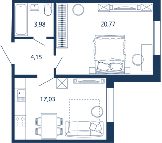 42,8 м², 1-комнатная квартира 11 160 000 ₽ - изображение 91