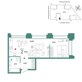 43,2 м², 2-комнатная квартира 6 600 000 ₽ - изображение 71