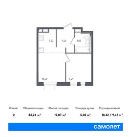 34,2 м², 1-комнатная квартира 7 842 170 ₽ - изображение 13