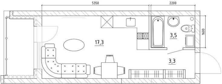 Квартира 28 м², студия - изображение 3