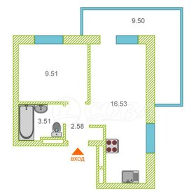 Квартира 32,1 м², 1-комнатная - изображение 1