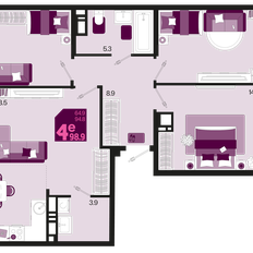 Квартира 98,9 м², 4-комнатная - изображение 2