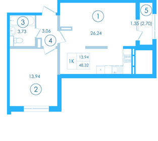 48 м², 2-комнатная квартира 7 600 000 ₽ - изображение 63