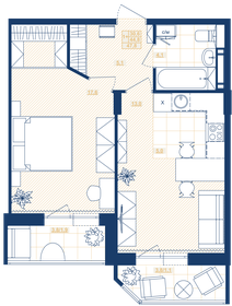 47,8 м², 2-комнатная квартира 7 240 200 ₽ - изображение 5