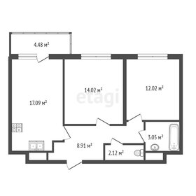 Квартира 61,7 м², 2-комнатная - изображение 1