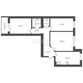 Квартира 72,8 м², 3-комнатная - изображение 2