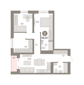57,9 м², 3-комнатная квартира 23 517 822 ₽ - изображение 14