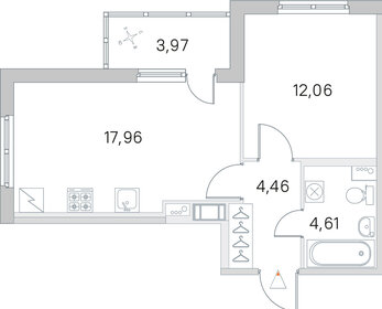 Квартира 41,1 м², 1-комнатная - изображение 1