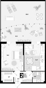 Квартира 103,8 м², 1-комнатная - изображение 2