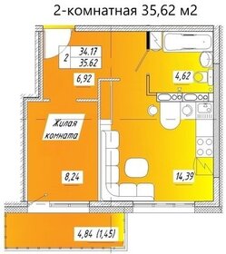 Квартира 35,6 м², 2-комнатная - изображение 1