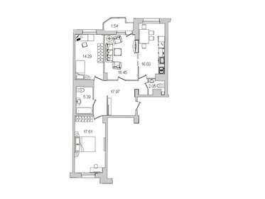 Квартира 91,8 м², 3-комнатная - изображение 2