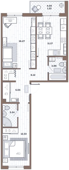 59,3 м², 2-комнатная квартира 10 430 500 ₽ - изображение 1