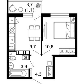 39,7 м², 1-комнатные апартаменты 8 300 000 ₽ - изображение 138