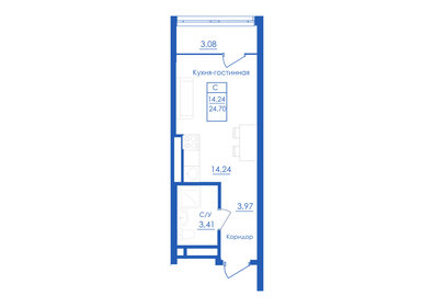 24,3 м², квартира-студия 2 990 000 ₽ - изображение 21