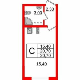 Квартира 20,7 м², студия - изображение 1