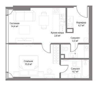 44,3 м², 1-комнатные апартаменты 35 000 000 ₽ - изображение 76