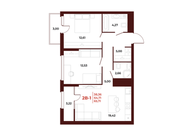 66,7 м², 2-комнатная квартира 7 073 380 ₽ - изображение 24