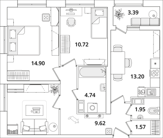 68,3 м², 3-комнатная квартира 17 747 666 ₽ - изображение 26