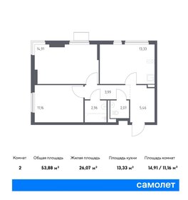 59,1 м², 2-комнатная квартира 8 209 691 ₽ - изображение 17