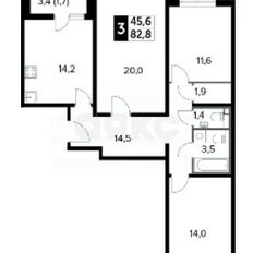 Квартира 82,8 м², 3-комнатная - изображение 1