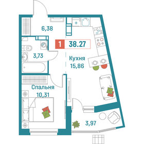 37,7 м², 1-комнатная квартира 6 800 000 ₽ - изображение 104