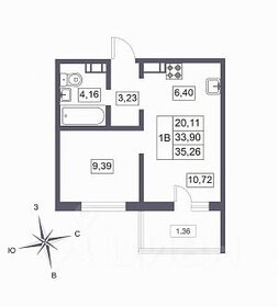 Квартира 38,4 м², 1-комнатная - изображение 1