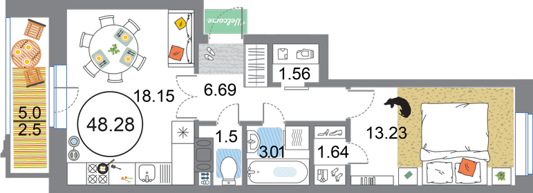 69,1 м², 1-комнатная квартира 20 820 000 ₽ - изображение 77